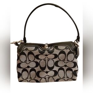 Vintage Coach Stylish Black and Gray Shoulder Bag/ Wristlet.